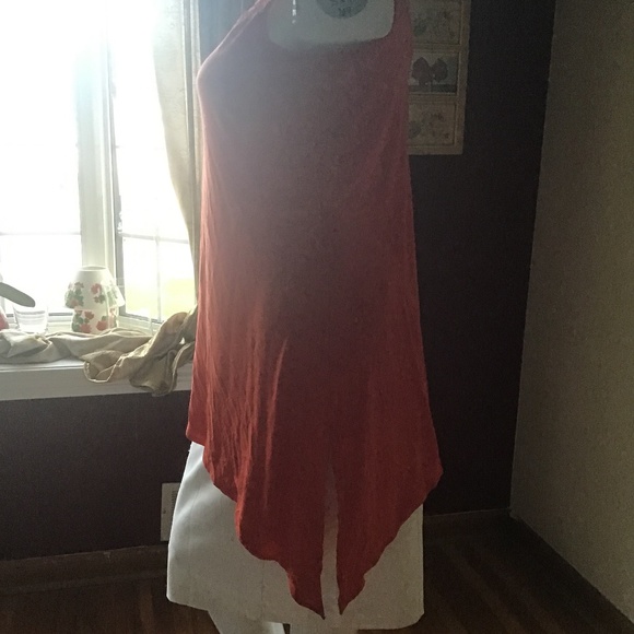 Embroidered orange cover up/ tunic top - Picture 6 of 9